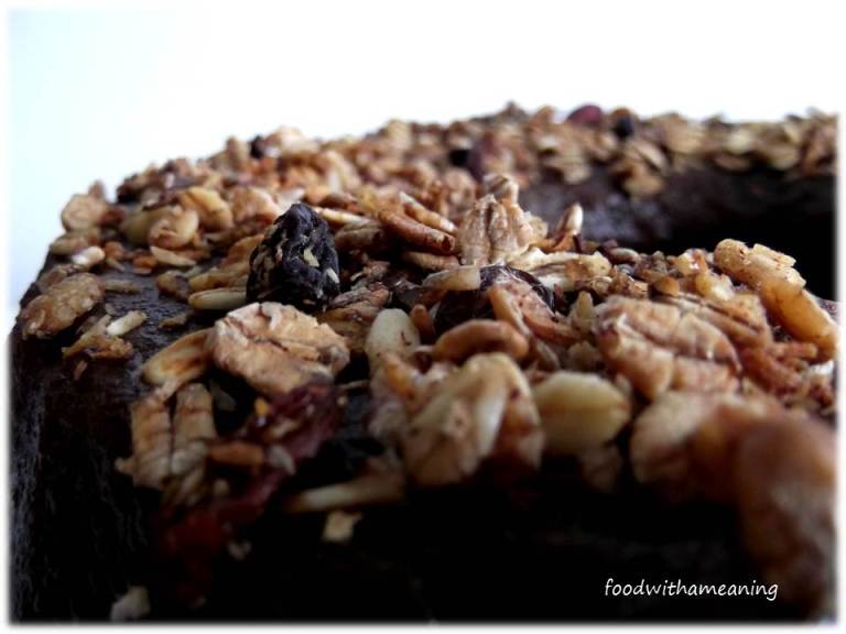 bolo de frutos secos e granola