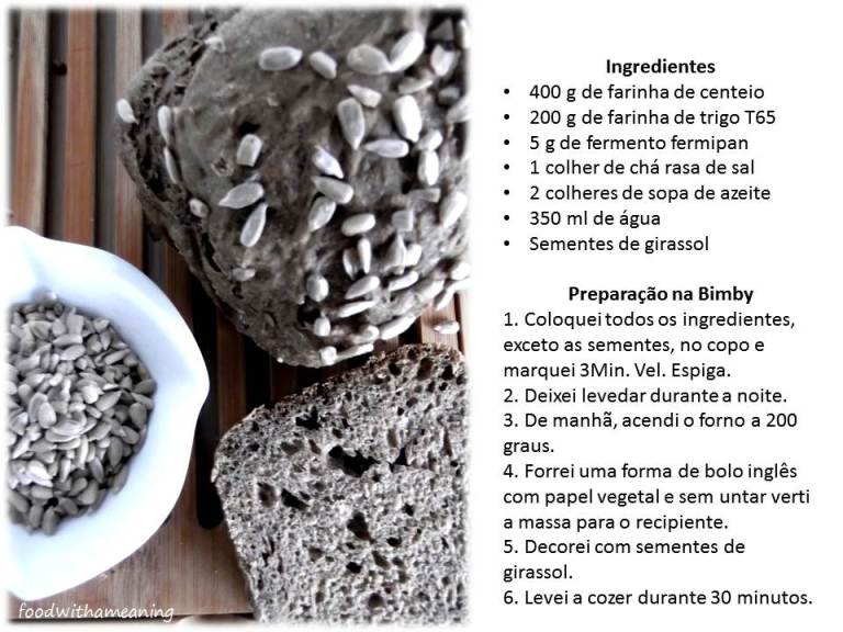 pão de centeio e trigo com sementes de girassol