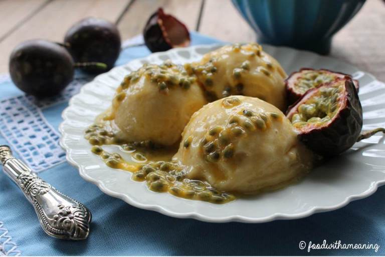 sorvete de maracujá e manga