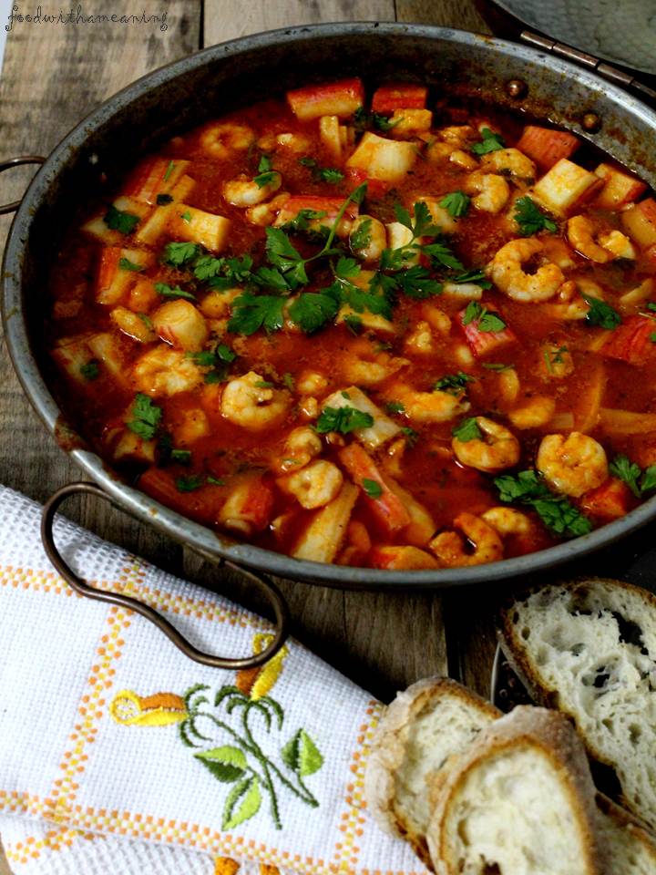 cataplana de perca e camarão