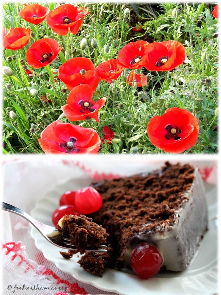 bolo de chocolate, moscatel e mascarpone
