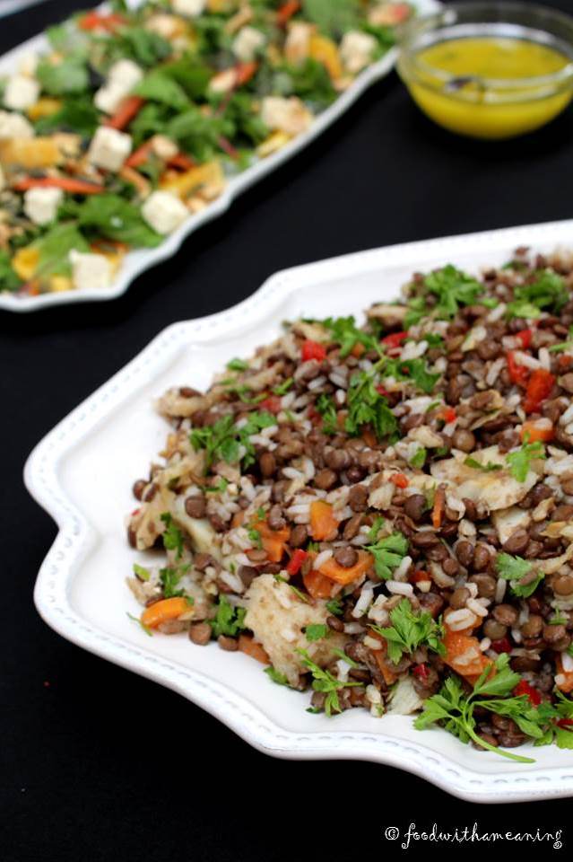 salada de lentilhas com bacalhau