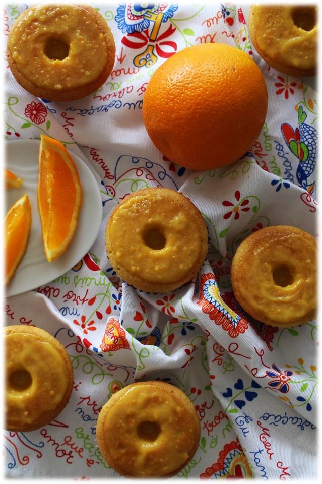 queques de laranja com curd de laranja