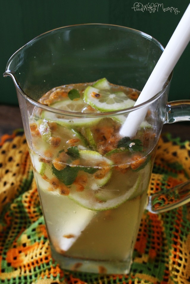Limonada de Maracujá-Banana e Menta