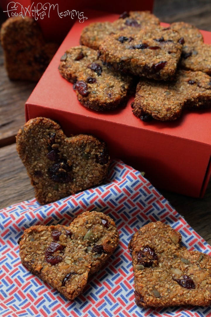bolachas de centeio integral, banana e arandos