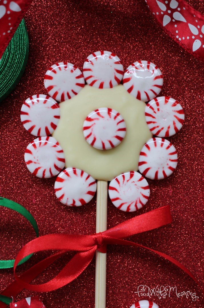 lollipop de menta e chocolate branco