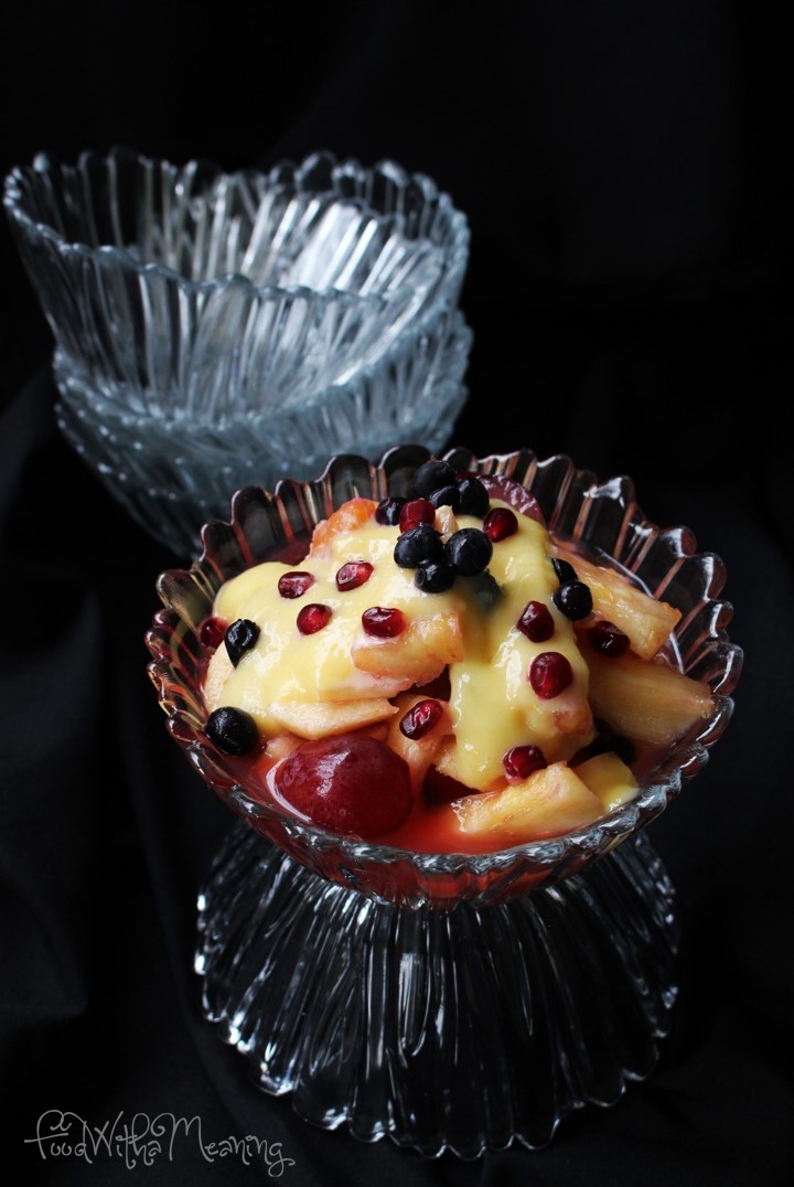 salada de fruta com lemon curd