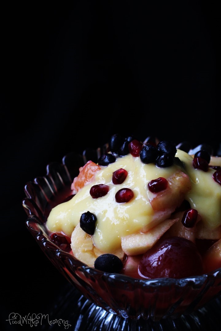 salada de fruta com lemon curd