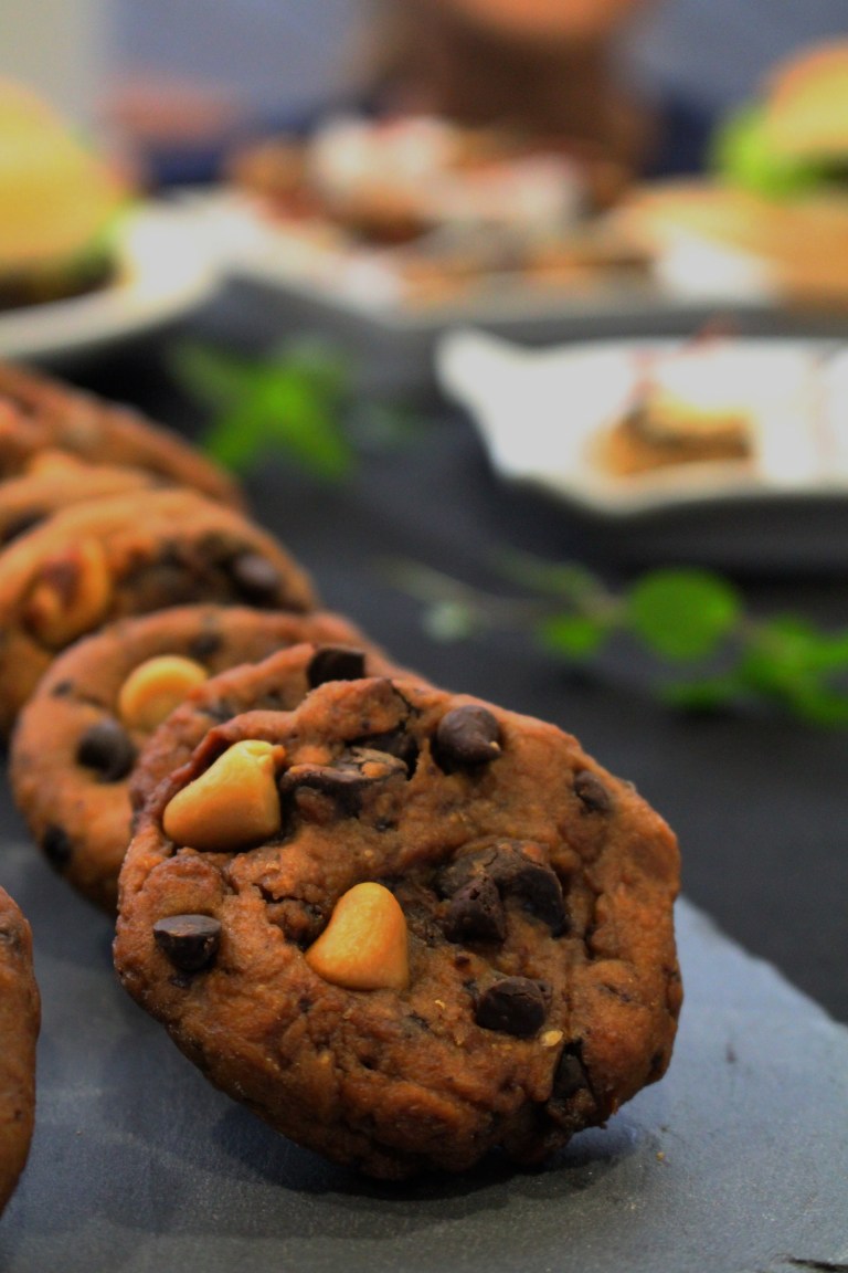 cookies de chocolate e grão-de-bico